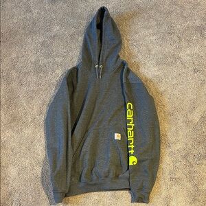 Carhartt Gray Hoodie with Yellow Logo